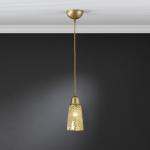 Lluvia Pendant Lamp 1L polished gold + lampshade conical mosaic Yellow