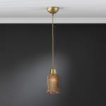 Lluvia Pendant Lamp 1L polished gold + lampshade grainy gold
