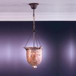 Sorrento Pendant Lamp Small 1L oxide forge + lampshade Glass Copper