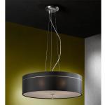 Ibis Pendant Lamp 3L Chrome + lampshade fabric Black