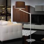 Atlas lámpara of Floor Lamp 1L Aluminium Anodized + lampshade Brown