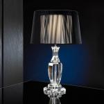 Corinto Lampe de table Double LED 60W abat-jour noir/Transparent