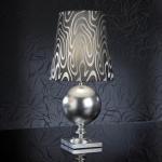 Terra Lampe de table Argent + abat-jour noir/Argent