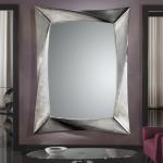 specchio Quadrata Foglia di argento Grande