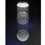 Estratos Pendant Lamp 2 Balls 10xGU10 LED 7W bright chrome/Glass Asfour