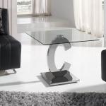Calima mesa de rincón rectangular acero/Cristal