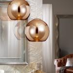 Sphere Lamp Pendant Lamp 36x35cm 1xE27 LED 10W - Copper lampshade Glass espejado Copper