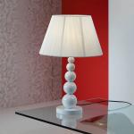 Mercury Lampe de table Grand 1xE27 LED 10W 39x25cm - blanc brillant abat-jour blanc