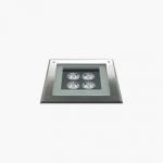 Compact Recessed suelo Square 200mm 4 Accent LED 3200k 6w 230v 22ú Stainless Steel
