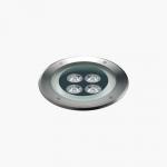 Compact Recessed suelo Round 200mm 4 Accent LED 3200k 6w 230v 7ú Stainless Steel