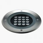 Compact Recessed suelo Round 370mm 16 Accent LED 3200k 24w 230v 7ú Stainless Steel
