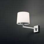 Swing luz de parede Duplo interruptor E27 70w + LED 3w abajur algodón Cromo