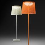 Wind Floor Lamp Outdoor 1x2GX13 40W with base cemento - Fibra of Glass orange