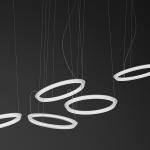 Halo Lâmpada pingente circular 5 Lâmpada pingentes LED - Lacado branco Mate