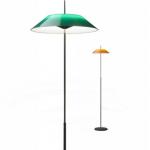 Mayfair Floor Lamp 147cm 1xLED 2,4W + 1xLED 16,8W dimmable lampshade of methacrylate - Nickel Black Shiny and orange