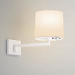 Swing luz de parede com abajur Creme + luz LED Leitura - Cromo