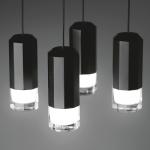 Wireflow FreeForm Pendant Lamp 200cm 2xLED 4,5W dimmable (con Diffuser of vidrio) - Lacquered Black