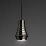 Tibeta - 01 Lamp Pendant Lamp LED 8,7w Chrome Black cable textile