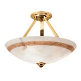 Axe lâmpada do teto Marrom/Oro Alabastro branco com talla Marrom