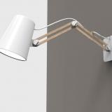 Looker luz de parede Duplo braço 1L 1x15w E27 branco/Madeira