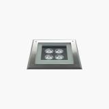 Compact Recessed suelo Square 200mm 4 Accent LED 3200k 6w 230v 22