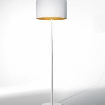 Lola F lámpara de Lampadaire Chrome Mat abat-jour blanc