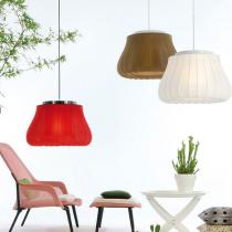 Lily Pendant Lamp E27 1x32W lampshade red and floron Black