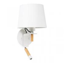 Fusta Wall Lamp white E27 20W with lector LED 3W