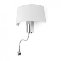 hotel Wall Lamp 1E27 15W with Lector LED - white