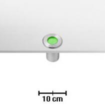 Neutron 0 Inox LED Grün Clear 0,3 W