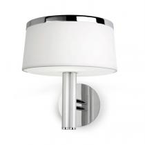 Leila Wall Lamp ø26cm G9 40w Chrome lampshade fabric white
