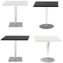 TopTop table couleur Brillant avec jambe carré en table