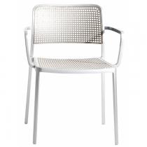 Audrey Shiny chair with arms Aluminium Shiny