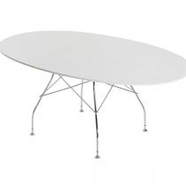 Glossy ovaler Tisch 194x120cm Polyester