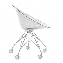 Eros chair with Structure of steel chromed of five legs with