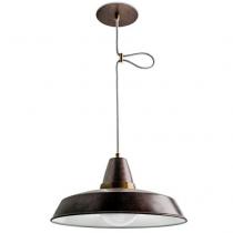 Vintage Pendant Lamp 1xE27 marrón aged ámbar Golden