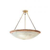 Pendant Lamp Gold Alabaster white with talla Brown
