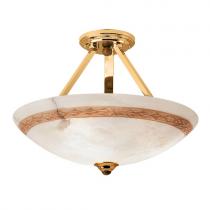 Axe ceiling lamp Brown/Oro Alabaster white with talla