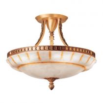 lâmpada do teto Patine rojizo Alabastro com talla rustica
