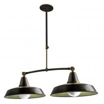 Vintage Pendant Lamp 2xE27 marrón aged ámbar Golden