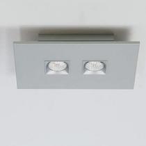 Polifemo ceiling lamp rectangular 39cm Gu10 2x75w Grey