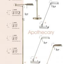 Apothacary lámpara von Stehlampe 1xG9 33w Latón
