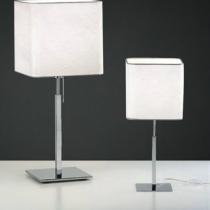 Anaca 10 Lampe de table Chrome tissu froissé blanc