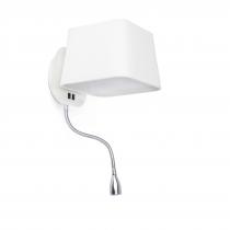 Sweet Applique 1xE27 60w + Lector LED 1W - Bianco