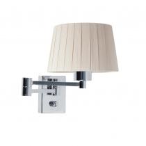 Arm Wall Lamp Chrome lampshade textile 1xE27 60W