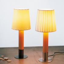 Basica minima Lampe de table Bronze abat-jour Beig