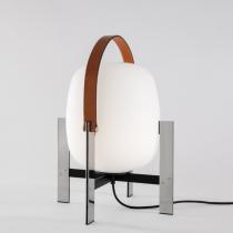 Cesta Metálica Table Lamp with handle piel colour natural
