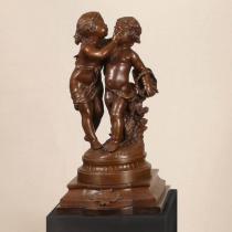 escultura di Bronzo Enfants Romantiques di Moreau