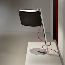 Flow Table Lamp 1L Chrome steel Inox + lampshade black