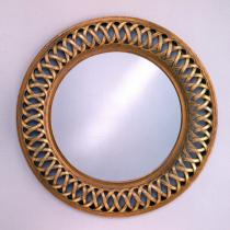Classic specchio Rotonda Calado Foglia di argento/Oro